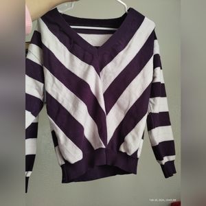 Striped V-neck Sweater
